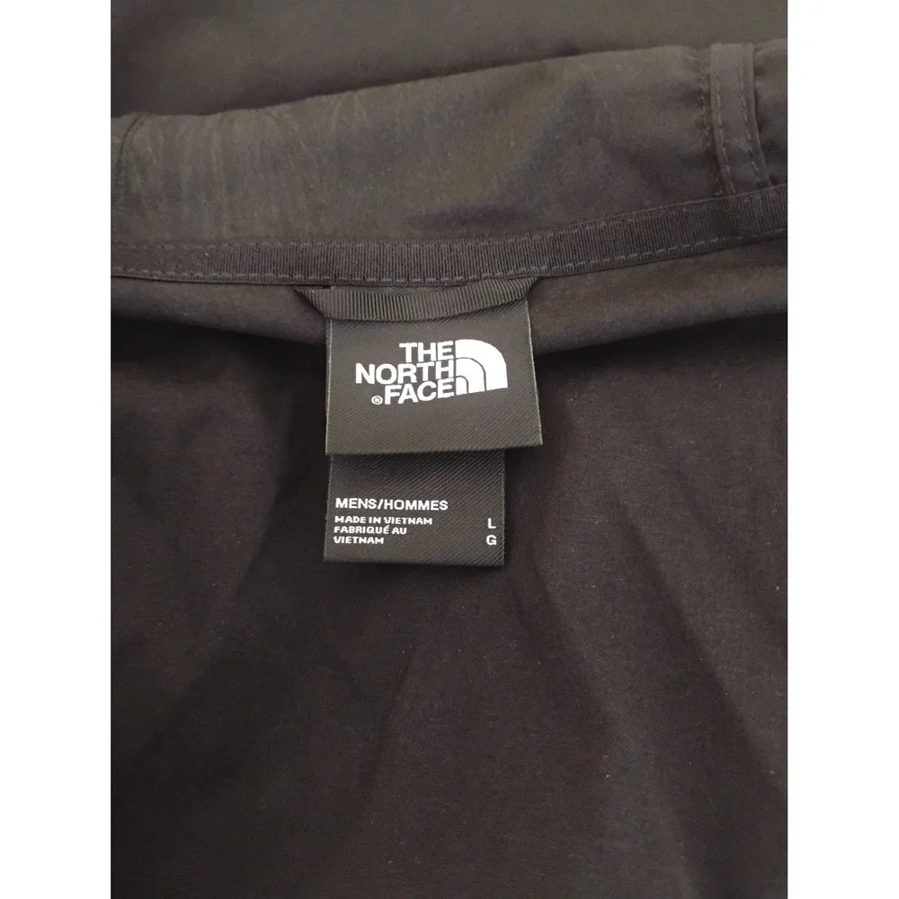 The North Face Mens WindWall Anorak Pullover Jacket Black Half Zip Hooded Large